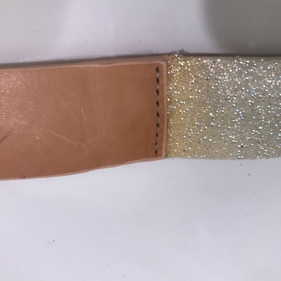 PORTS 1961 Leather belt size 12 shimmer cream/natural color